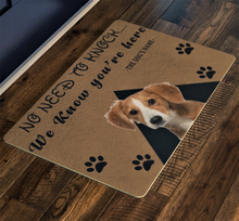 Load image into Gallery viewer, No Need To Knock Customize T-Shirts Name and T-Shirts Picture , Pets Special Doormat For Homes Exclusive ( Best price Deal)